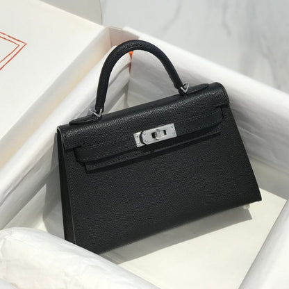 HN MINI 20 BLACK EPSOM SILVER HARDWARE