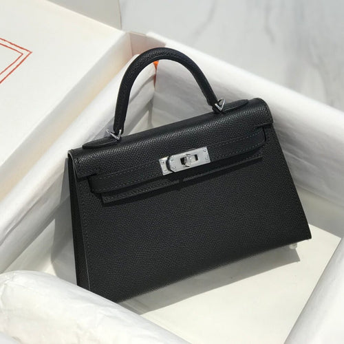 HN MINI 20 BLACK EPSOM SILVER HARDWARE