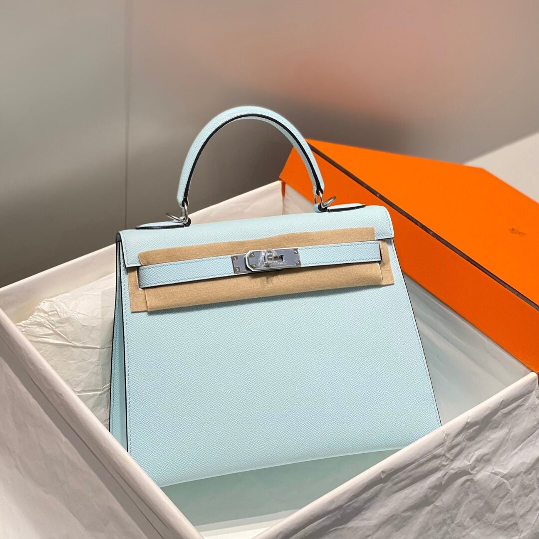 HN 28CM IN BLUE BRUME EPSOM PALLADIUM HARDWARE