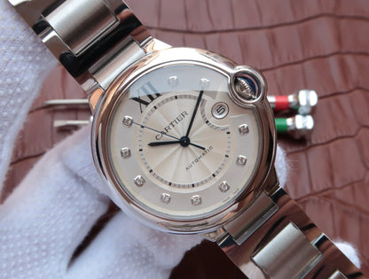 BALLON BLEU DATE 42 SILVER DIAL DIAMOND NUMERALS