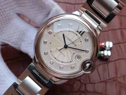 BALLON BLEU DATE 42 SILVER DIAL DIAMOND NUMERALS