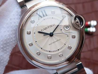 BALLON BLEU DATE 42 SILVER DIAL DIAMOND NUMERALS