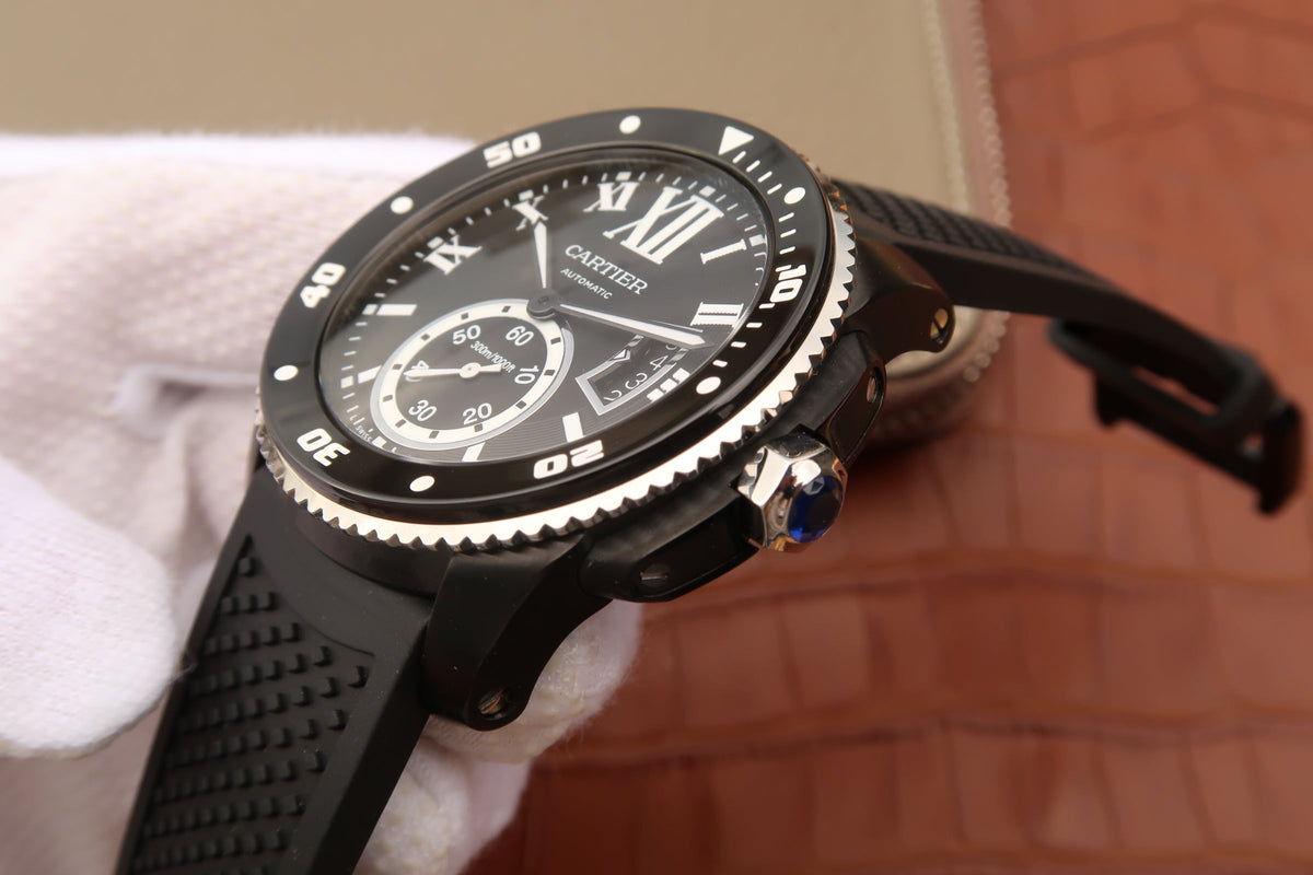 CALIBRE DIVER 42 AUTOMATIC BLACK CASE STEEL BEZEL