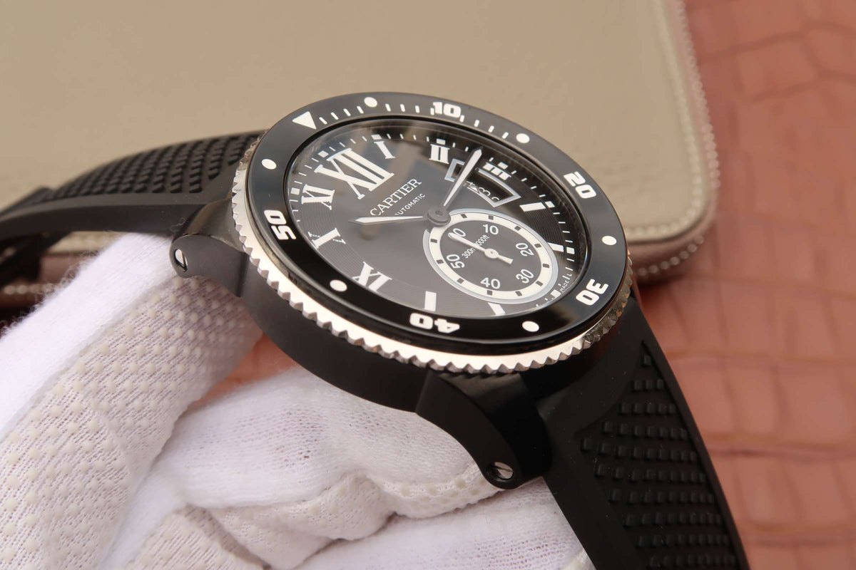 CALIBRE DIVER 42 AUTOMATIC BLACK CASE STEEL BEZEL