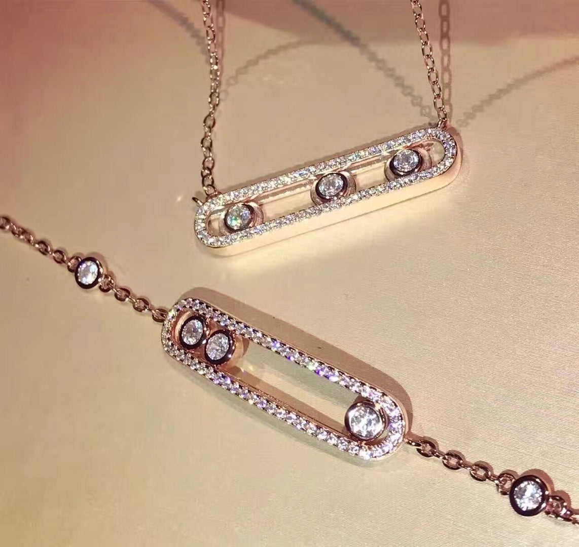 BABY MOVE PAVED PINK GOLD DIAMOND BRACELET