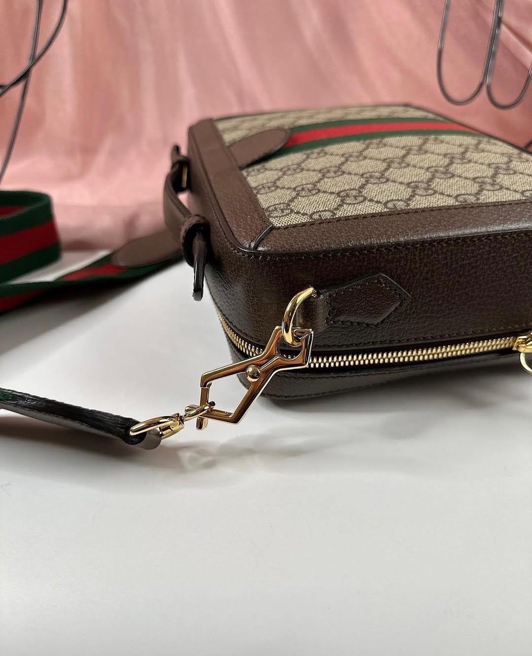 Gucci Brown Small GG Supreme Ophidia Bag
