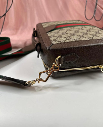 Gucci Brown Small GG Supreme Ophidia Bag