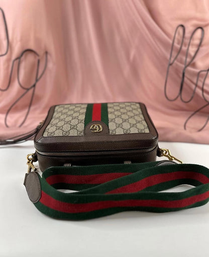 Gucci Brown Small GG Supreme Ophidia Bag