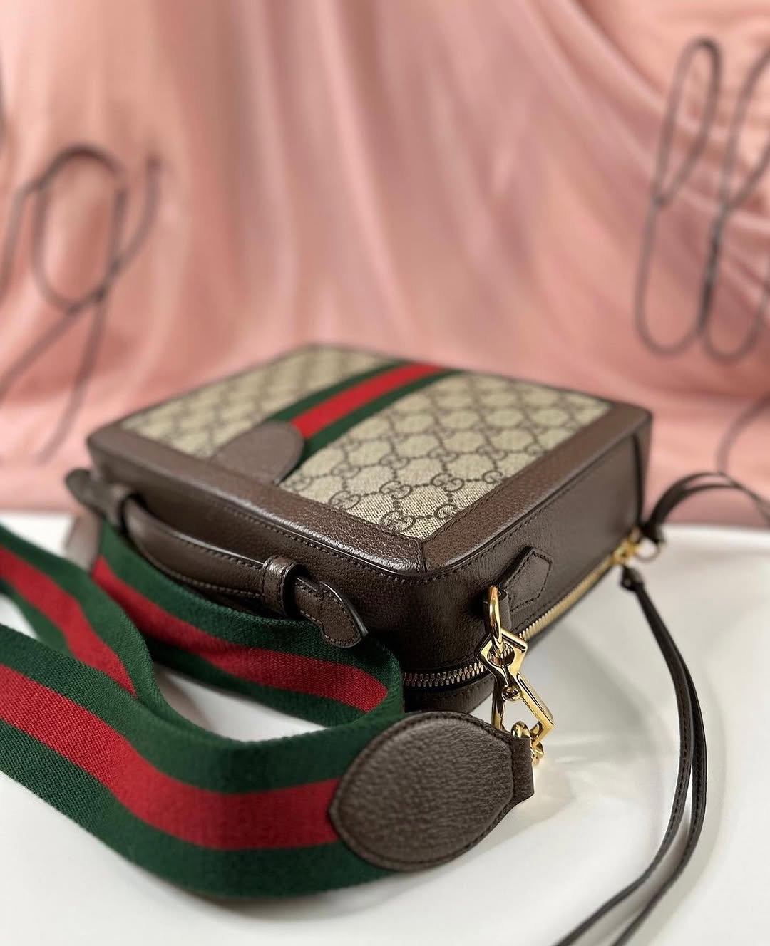 Gucci Brown Small GG Supreme Ophidia Bag