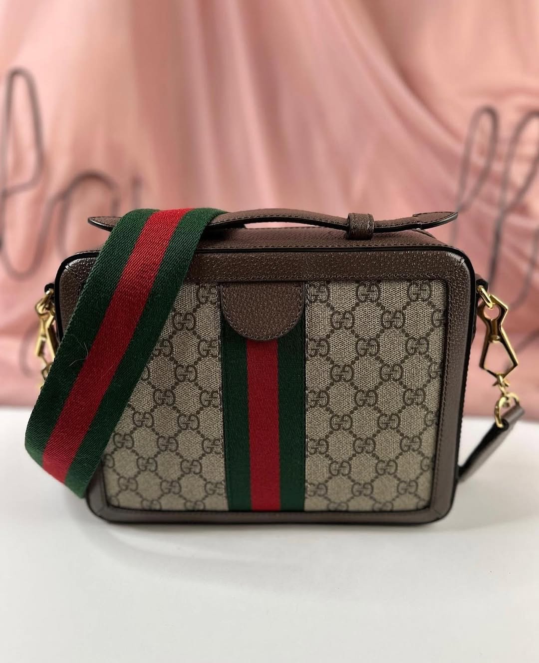 Gucci Brown Small GG Supreme Ophidia Bag