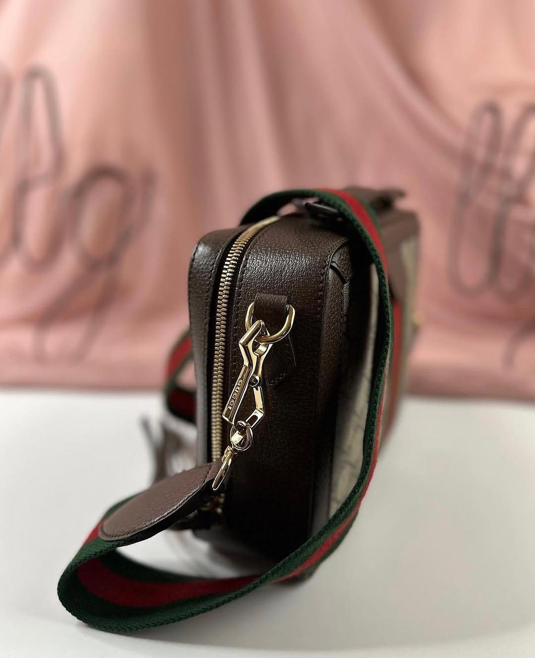 Gucci Brown Small GG Supreme Ophidia Bag