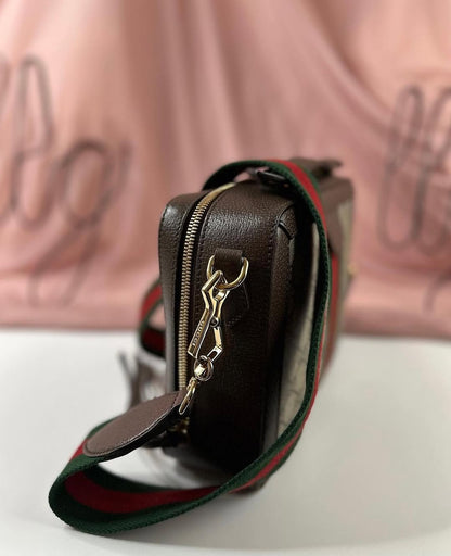 Gucci Brown Small GG Supreme Ophidia Bag