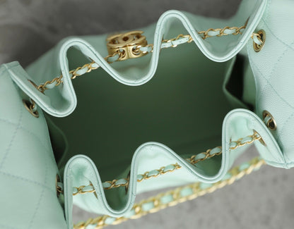 CHANEL 25 HANDBAG 30 IN GREEN CAVIER GOLD HARDWARE