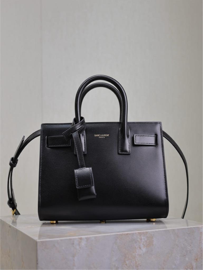 YSL SAC DE JOUR GOLD BLACK GRAIN LEATHER