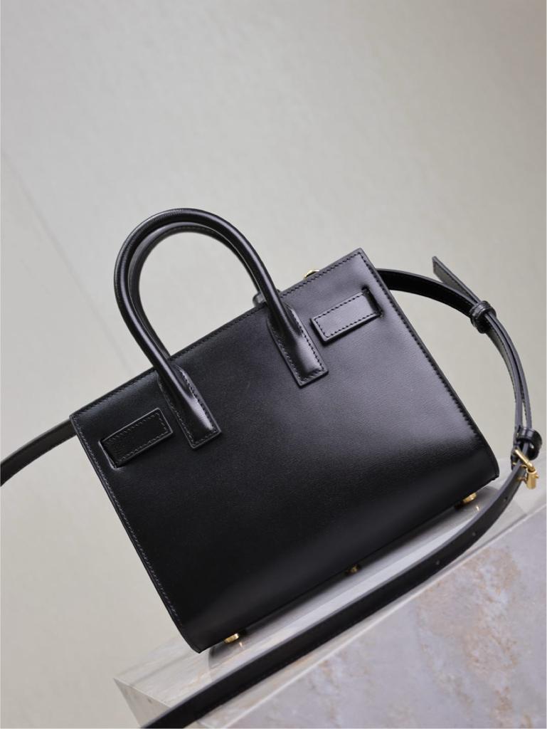 YSL SAC DE JOUR GOLD BLACK GRAIN LEATHER