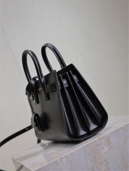 YSL SAC DE JOUR GOLD BLACK GRAIN LEATHER