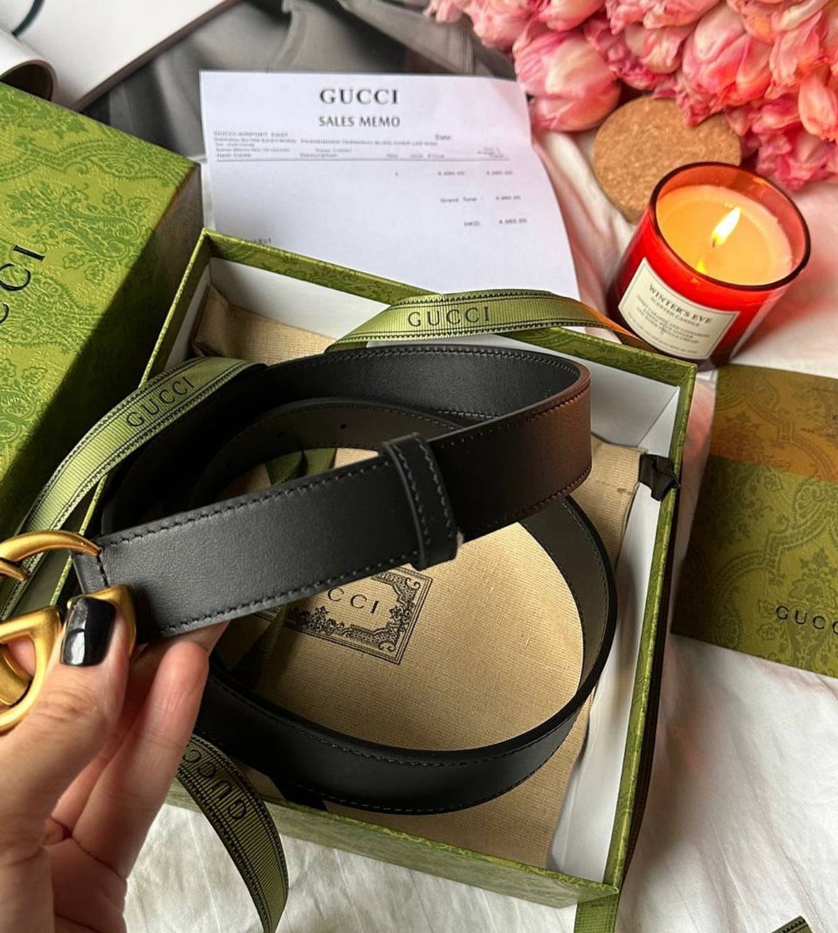 Gucci Black Belt – SIZE 85