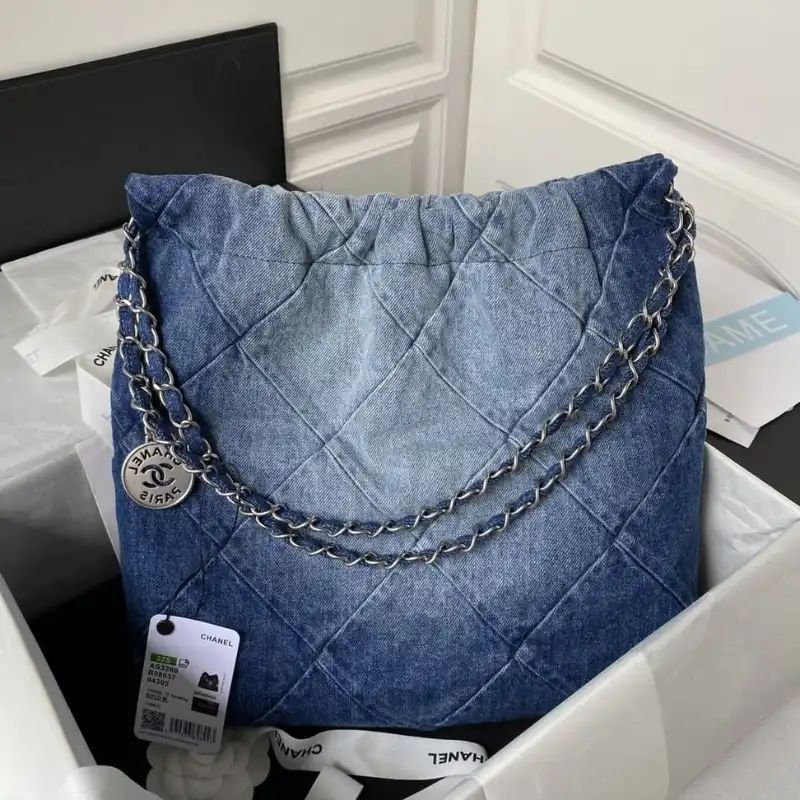 Chanel 22 Small Denim Hobo Bag