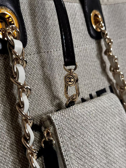 Chanel Deauville Tote in beige and black