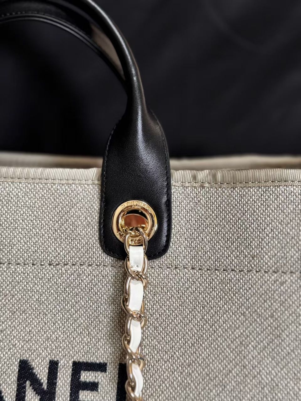 Chanel Deauville Tote in beige and black