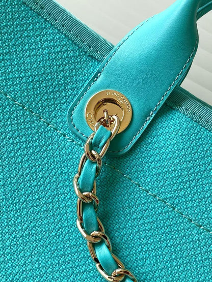 Chanel Deauville Tote in Blue and white