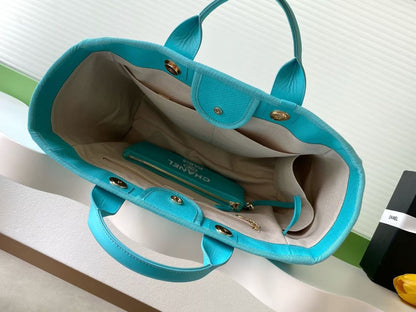 Chanel Deauville Tote in Blue and white