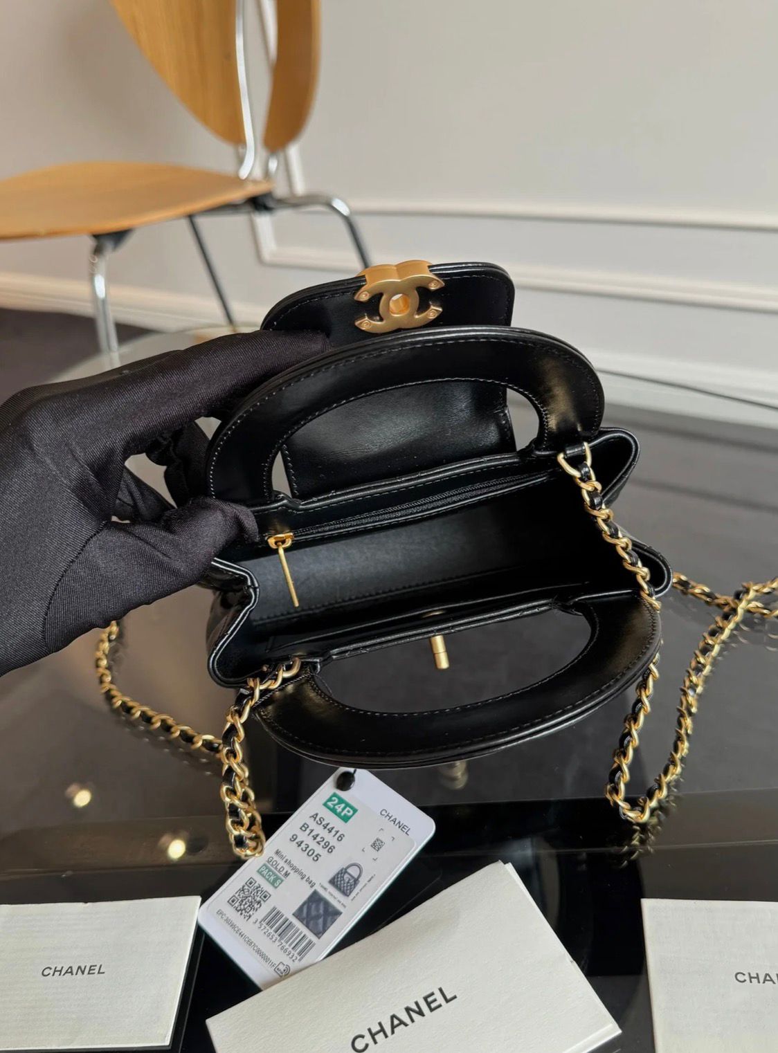 Chanel Kelly Mini Shopping Bag Black