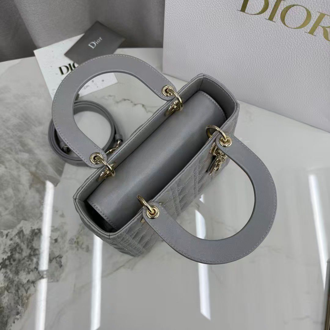 Dior Medium Lady Dior My Abcdior bag in grey lambskin