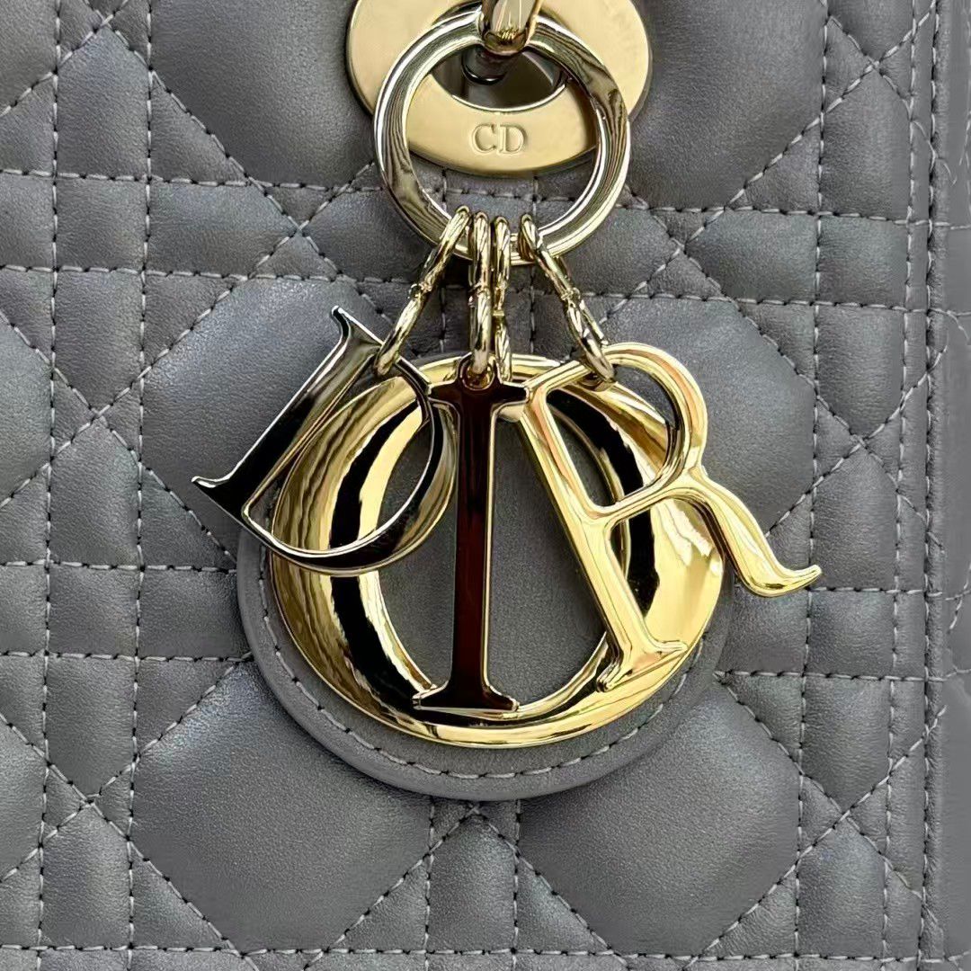 Dior Medium Lady Dior My Abcdior bag in grey lambskin