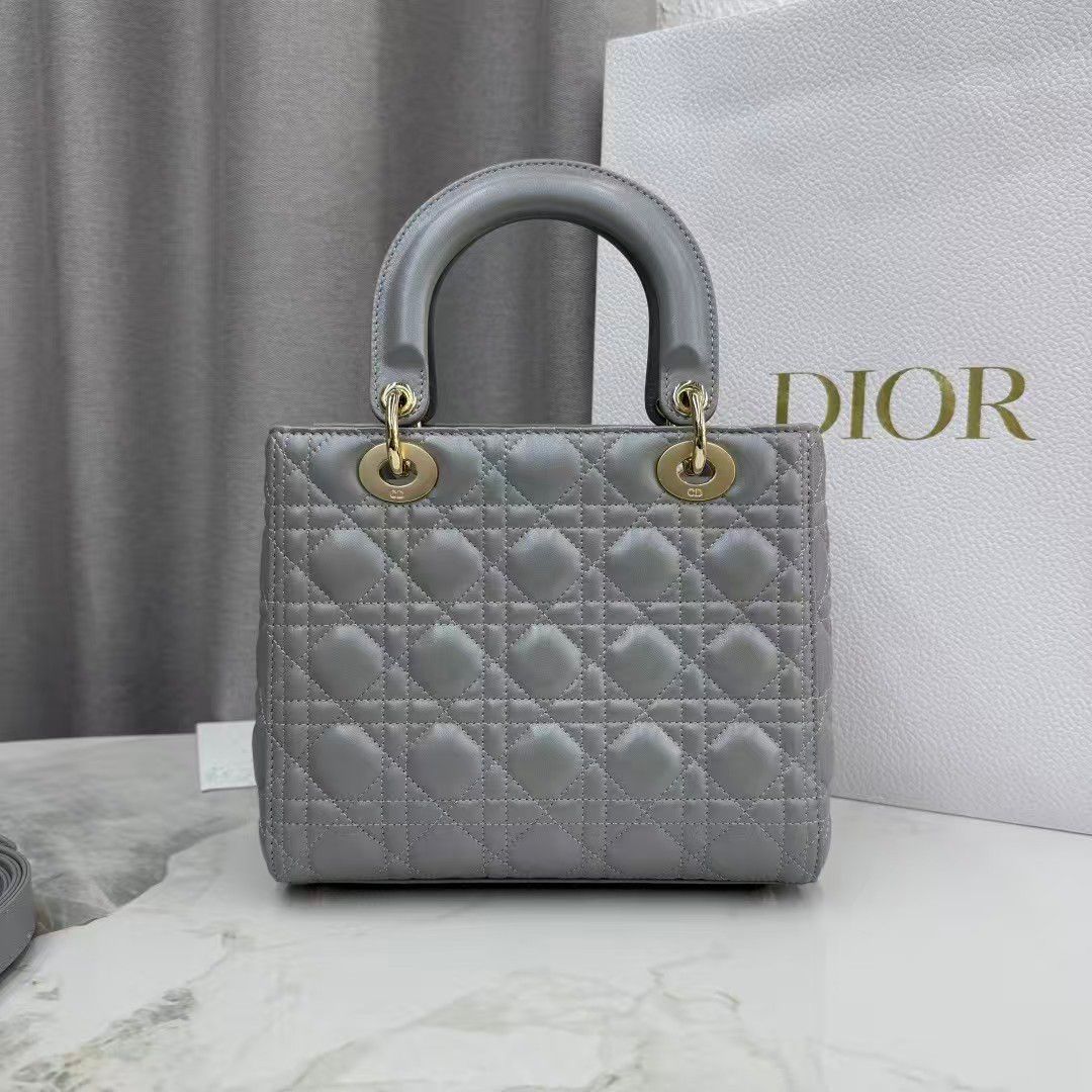 Dior Medium Lady Dior My Abcdior bag in grey lambskin