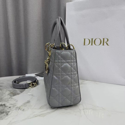 Dior Medium Lady Dior My Abcdior bag in grey lambskin