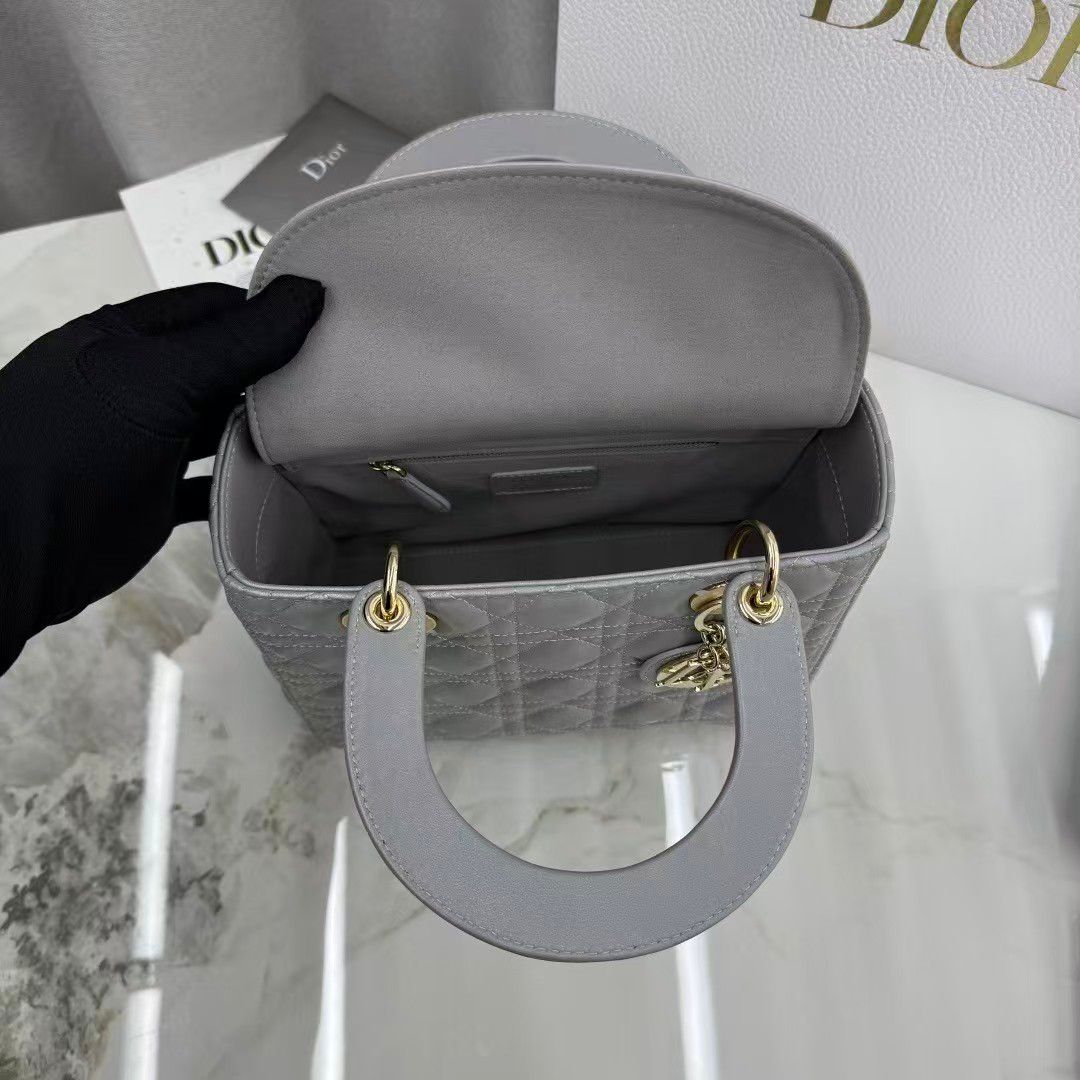 Dior Medium Lady Dior My Abcdior bag in grey lambskin