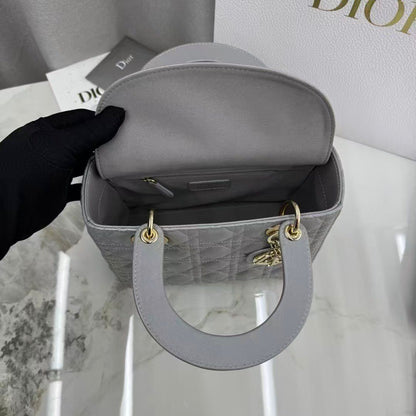 Dior Medium Lady Dior My Abcdior bag in grey lambskin