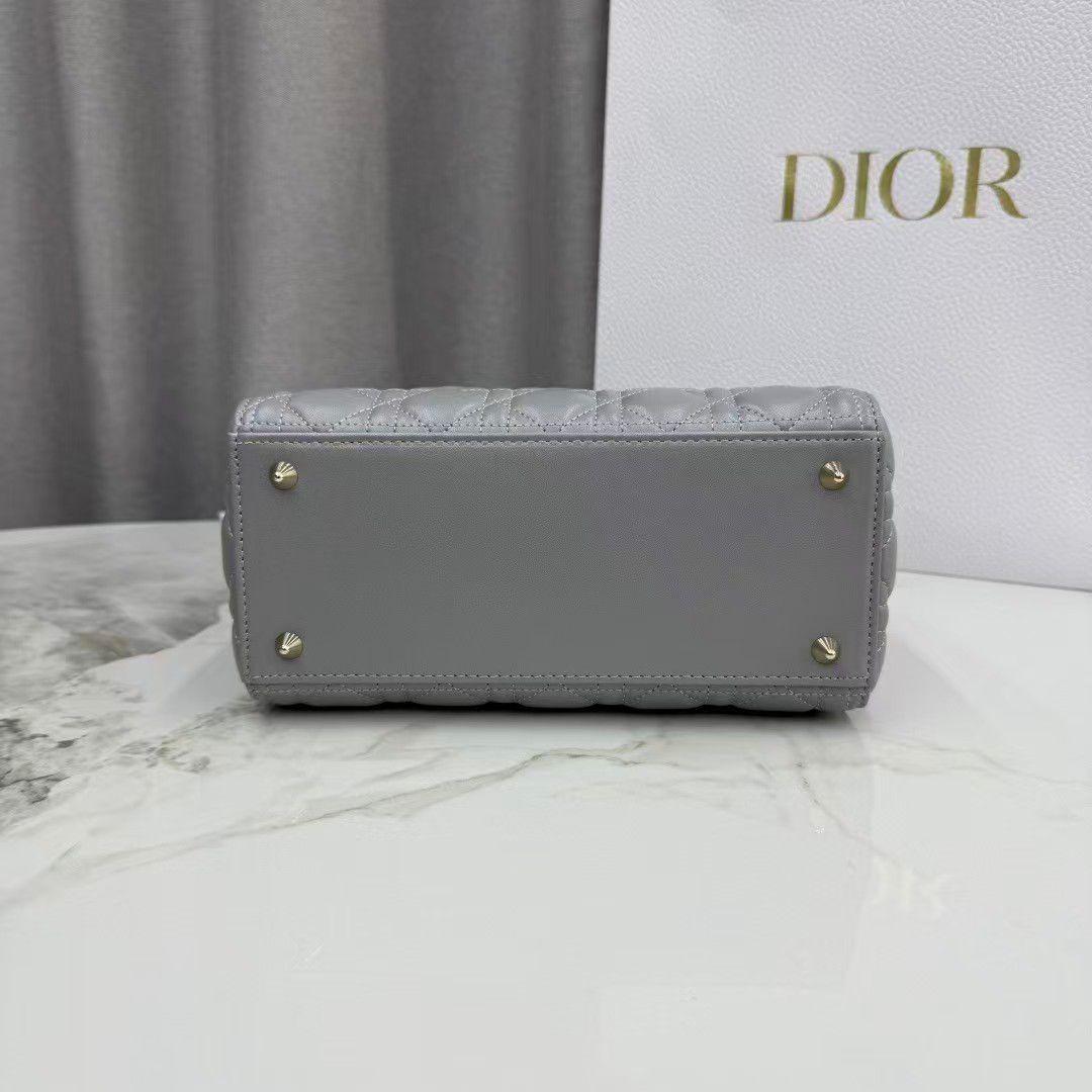 Dior Medium Lady Dior My Abcdior bag in grey lambskin