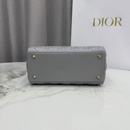Dior Medium Lady Dior My Abcdior bag in grey lambskin
