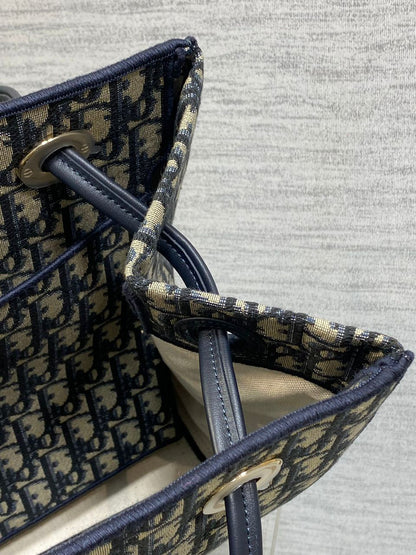 Dior Promenade Shopping Bag in Blue Dior Oblique Jacquard