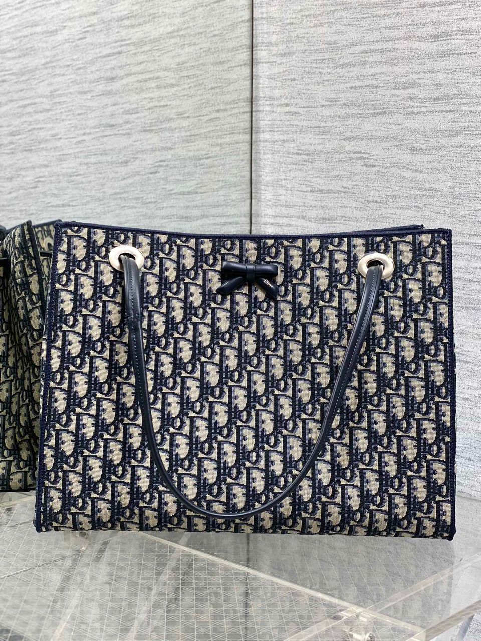 Dior Promenade Shopping Bag in Blue Dior Oblique Jacquard