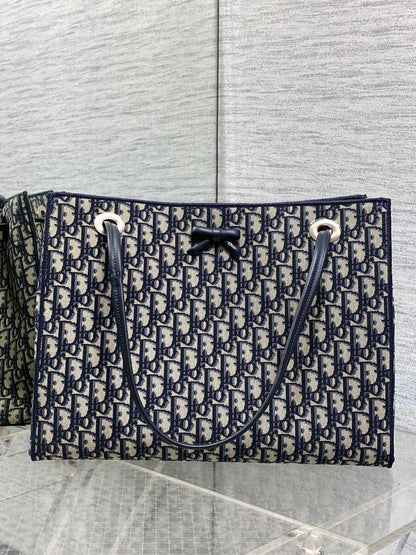 Dior Promenade Shopping Bag in Blue Dior Oblique Jacquard