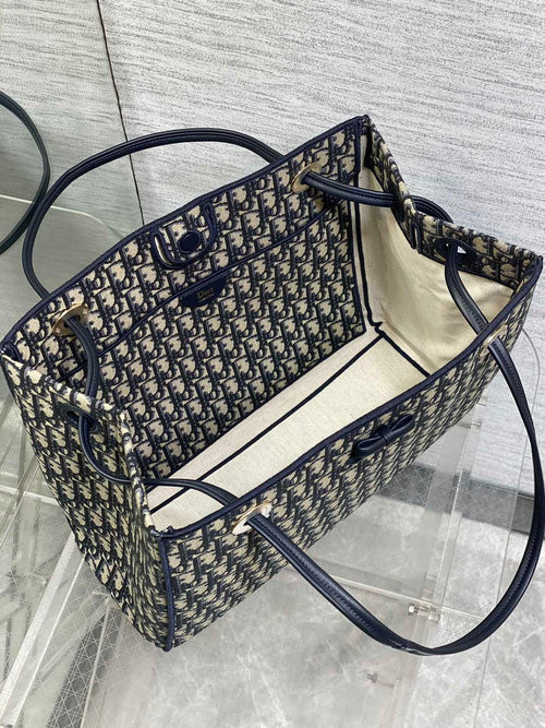 Dior Promenade Shopping Bag in Blue Dior Oblique Jacquard