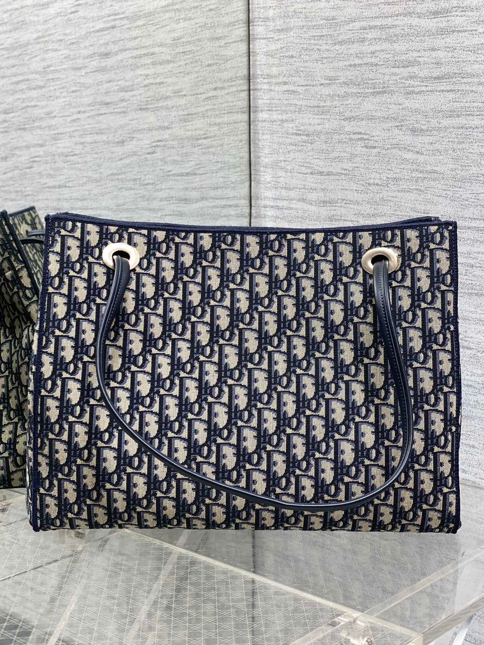 Dior Promenade Shopping Bag in Blue Dior Oblique Jacquard