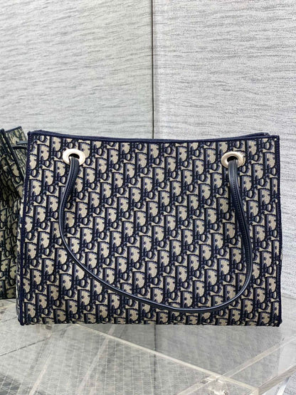Dior Promenade Shopping Bag in Blue Dior Oblique Jacquard