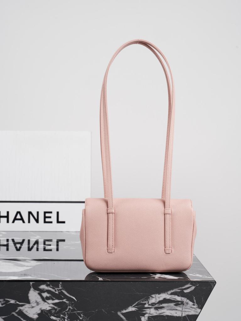 Chanel Caviar Preppy Coco Mini Flap bag in light pink color
