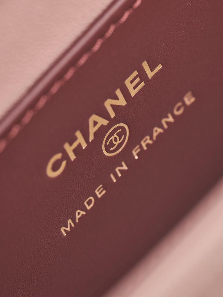 Chanel Caviar Preppy Coco Mini Flap bag in light pink color