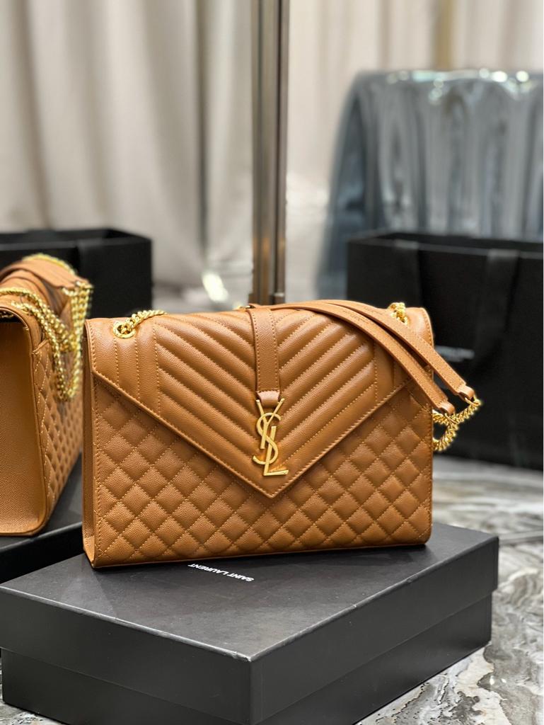 Saint Laurent Medium Envelope Bag in caramel
