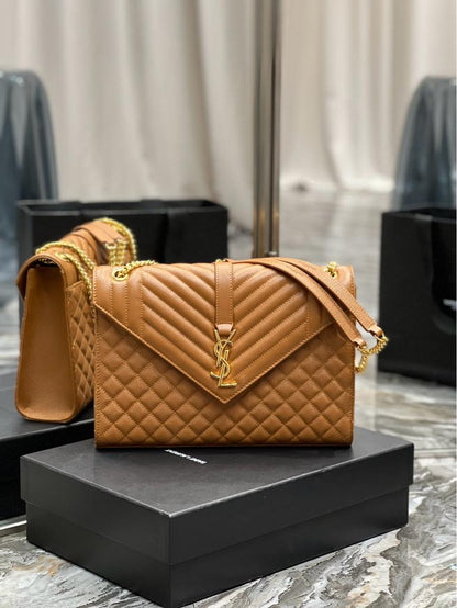 Saint Laurent Medium Envelope Bag in caramel