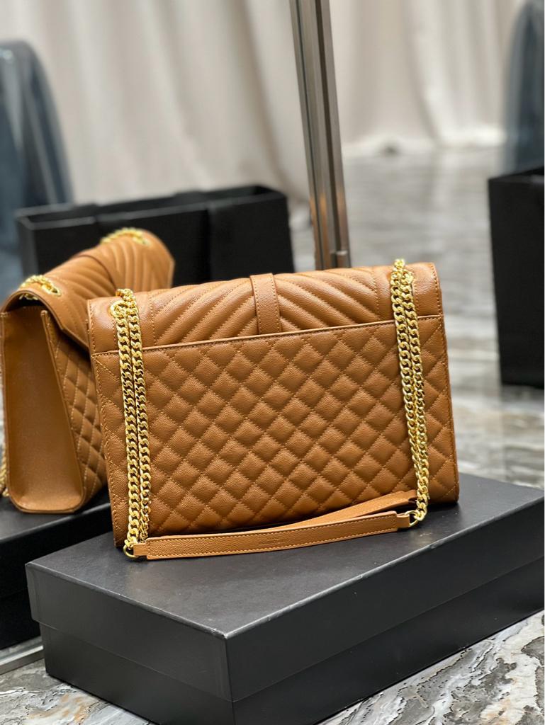 Saint Laurent Medium Envelope Bag in caramel
