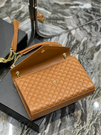Saint Laurent Medium Envelope Bag in caramel