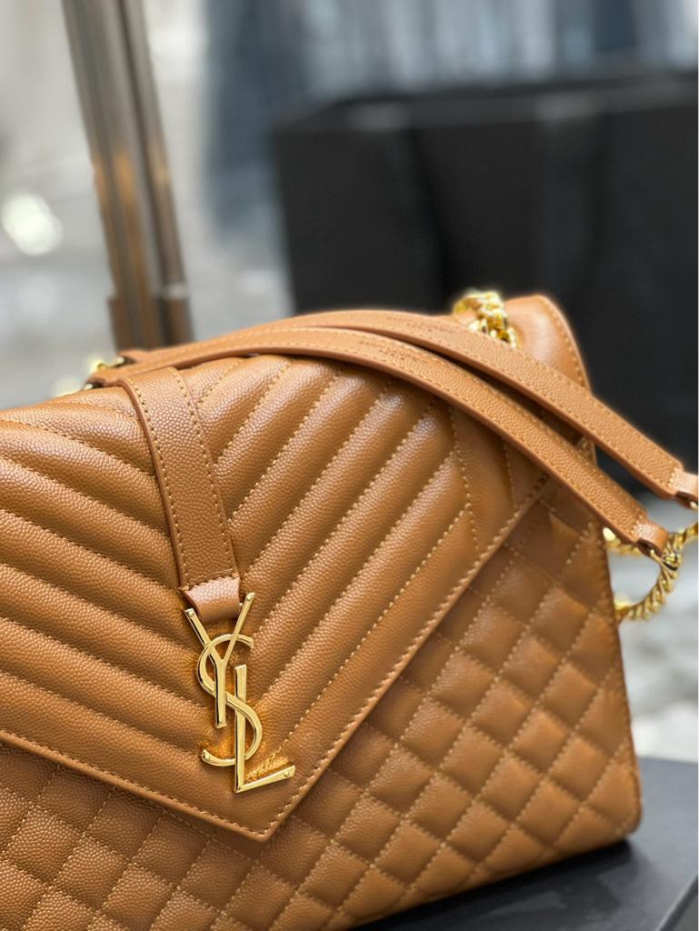 Saint Laurent Medium Envelope Bag in caramel