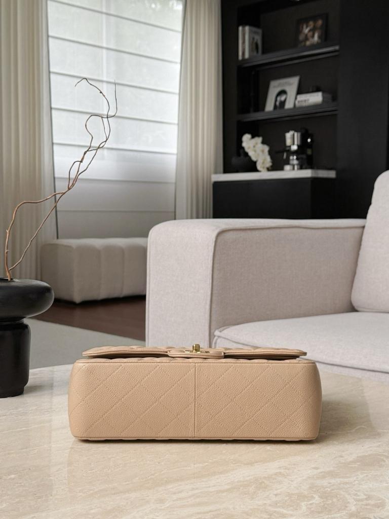 Chanel Classic Flap Jumbo Beige Gold Hardware