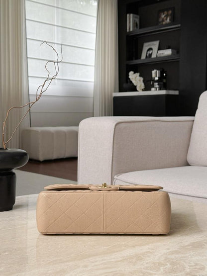 Chanel Classic Flap Jumbo Beige Gold Hardware